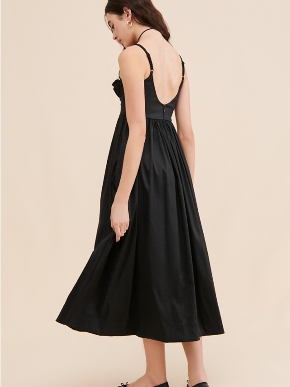For Love and Lemons Black Corset Midi Dress with Contrast Bust - Picture 3 of 5